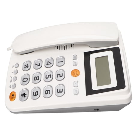 NFTIGB Corded Landline Telephone Big Button Phone for Seniors Caller ID Amplified Hands Free Call Adjustable Brightness White Desk Phone