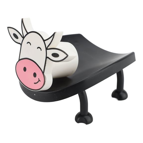 NFTIGB Cow Toilet Paper Holder Funny Animal Shaped Decorative Tissue Roll Storage Basket Free Standing Plastic Bathroom Organizer For Standard And Mega Rolls Black And White Decor