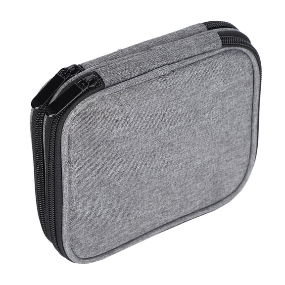 NFTIGB Crochet Hooks Storage Bag Gray 2-Layer 600D Oxford Fabric Knitting Needles Organizer, Portable Craft Storage Case for Yarn and Accessories, 7.48 inches / 19 cm, Ideal for Home and Travel