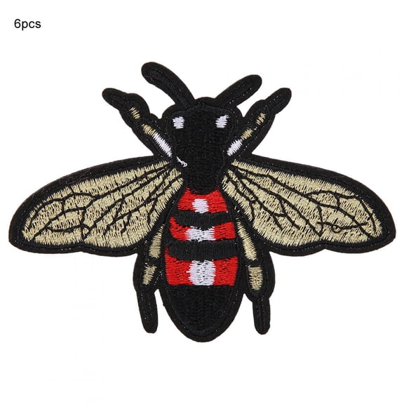 NFTIGB Cute Bee Shape Embroidery Patches Sewing Decoration Patch, DIY Clothes Applique for Shirts Jeans Bags Hats, Easy Iron-On or Sew-On Repair, 6 Pack (3.5 inches / 8.9 cm)