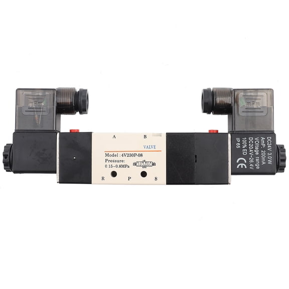 NFTIGB DC 24V BSP 1/4 Normally Closed 3 Position 5 Way Pneumatic Solenoid Valve 0.15-0.8MPa 4V230-08P for Robotics and Automation Electrical Pneumatic Power Control