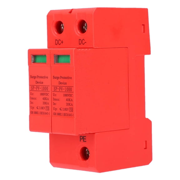 NFTIGB DC1000V 2P40KA Photovoltaic Surge Protection Device Anti-Thunder Modular Appliance House Surge Protective Suppressor for PV System Rail Installation (10 inches / 25.4 cm)