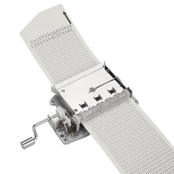 NFTIGB DIY 30 Note Hand Crank Music Box Movement Kit with Hole Puncher and 20 Blank Paper Tapes for Custom Melodies - Create Your Own Musical Box Masterpiece (5.9 inches / 15 cm)