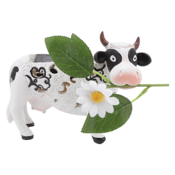 NFTIGB Daisy Cow Solar Light Animal Shaped Color Changing LED Garden Solar Lamp Statues for Patios Sidewalks Outdoor Yard Art Decorations, 5.9x4.7 Inches / 15x12 Cm