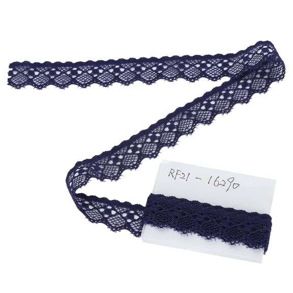 NFTIGB Dark Blue Lace Ribbon Trim for Sewing, Crafting & Decorating, 10 Yards Length / 9.14 Meters, 0.8 Inches / 2 cm Width, DIY Clothing Accessories and Floral Arrangements