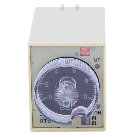 NFTIGB Delay Timer Time Relay Adjustable Knob High Quality Alloy Contact PC Shell ST3PA D AC220V 50/60Hz Electrical System Relay
