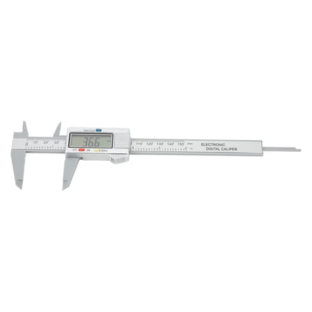 NFTIGB Digital Caliper Electronic LCD Screen Displays 6 inches / 150 mm Measuring Tool Inch Millimeter Conversion PA66 Silver