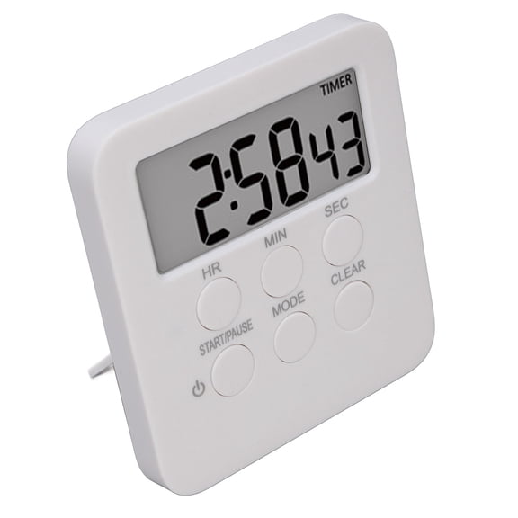 NFTIGB Digital Kitchen Timer Countdown Countup 3 Sound Modes Time Management Tool for Cooking Fitness Classroom Memory Function Loud Alarm Magnetic Backing 2.91 inches / 74 mm White Color