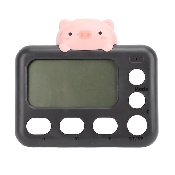 NFTIGB Digital Kitchen Timer Magnetic Backing Forward Backward Countdown LCD Display Cute Cartoon Piggy Portable Desk Timer for Cooking Baking Kids (4.72 inches / 12 cm)