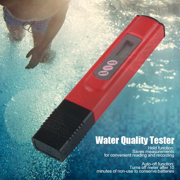 NFTIGB Digital LCD TDS Water Quality Purity Monitor Aquarium Swimming Pool Meter Tester Red for Drinking Water Hydroponics and Spas (6.1 inches / 15.5 cm)