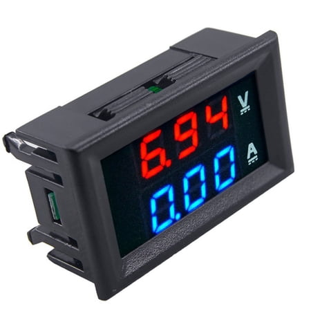 NFTIGB Digital Voltmeter Ammeter DC 0-100V 10A Tester Tool with Dual Blue & Red LED Display Voltage Current Indicator for Car Motorcycle Truck Circuit Measuring