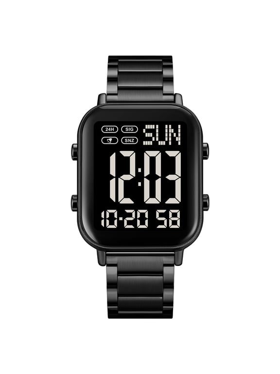 Digital Watch for Men Women 30M Waterproof Wrist Watches with Backlight 1/100 Second Stopwatch Alarm Chime Hourly Countdown Timer Date/Week Display Dual Time 12/24 Hour Formats 1.45 in / 37 mm