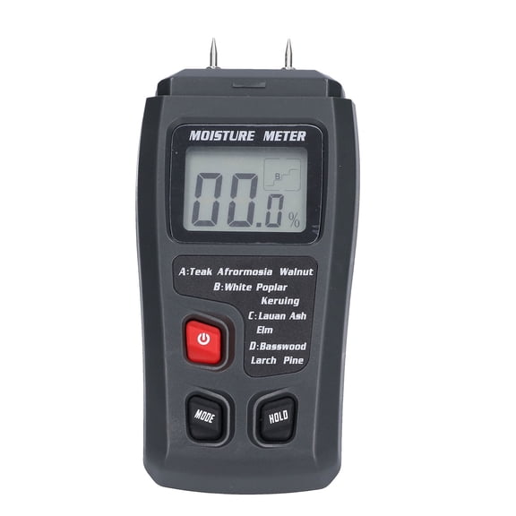 NFTIGB Digital Wood Hygrometer with HD LCD, Accurate Wood Moisture Meter & Timber Humidity Tester (0-99.9% RH, 10mm Electrode Length / 0.4 inches)