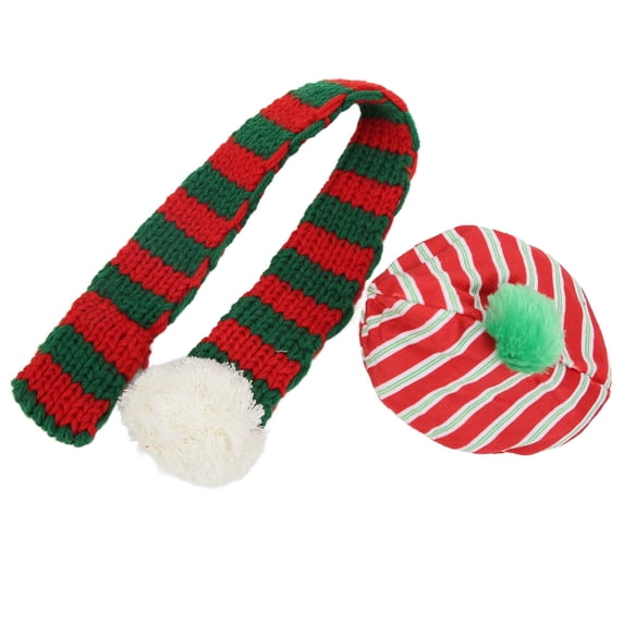 NFTIGB Dog Hat and Scarf Set Christmas Adorable Knitted Pet Costume for Cat Small Medium Large Dogs Red Green Size M (5.91 inches / 15 cm)