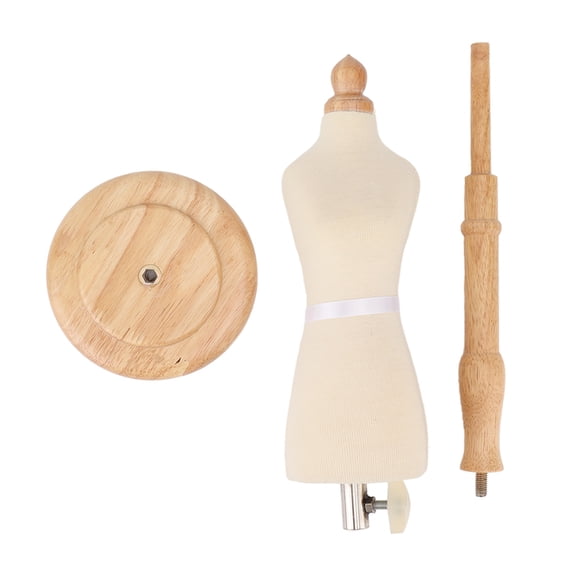 NFTIGB Doll Dress Form Professional Beech Wood Durable Sewing Mannequin with Wooden Base for Clothing Garment Pattern Making and Dress Display 12.2 inches / 31 cm
