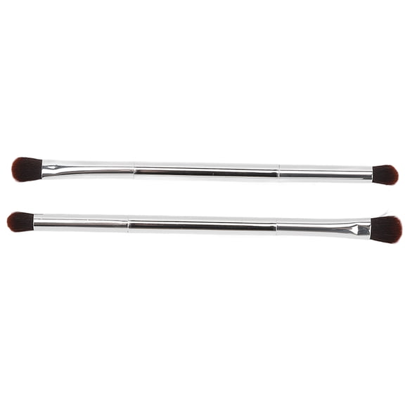NFTIGB Double Ended Eyeshadow Brush Set 2pcs Portable Silver Soft Fiber Hair Eye Makeup Brush Cosmetic Tool for Flawless Blending and Shading Precision Application Accessories