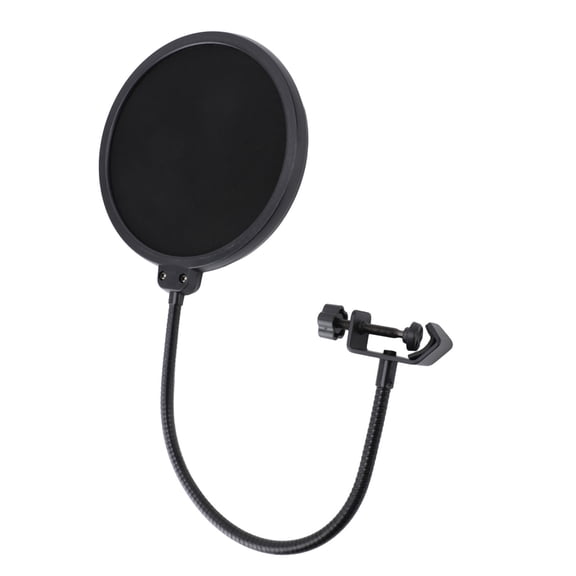 NFTIGB Double Layered Nylon Mesh Microphone Pop Shield with Flexible 360 Gooseneck Clip for Professional Voice Recording and Live Broadcasting, 6 Inches / 15.2 cm