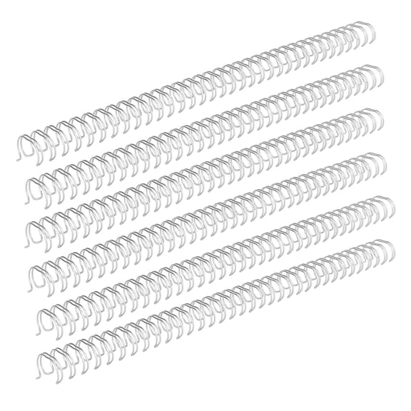NFTIGB Double Loop Wire Binding Spines, 1/2 in / 12.7 mm Diameter, 34 Loop 3:1 Pitch, 100 Sheets Capacity, Silver, 100 Count