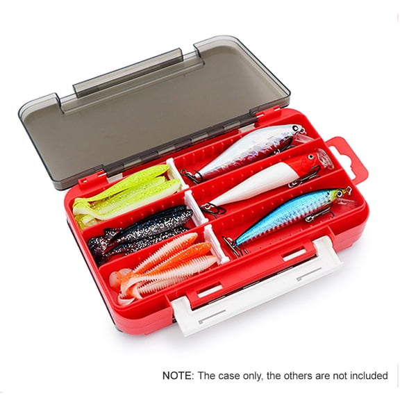 NFTIGB Double Sided Bait Box Lures Organizer Waterproof Fishing Tackle Container Medium Yellow Storage with Adjustable Dividers for Hooks and Sinkers, 7.87 inches / 20.0 cm Length
