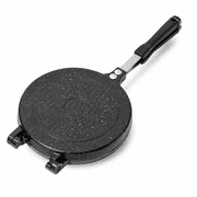 NFTIGB Double Sided Frying Pan Nonstick Pancake Maker Sandwich Baking Pan Easy to Clean Aluminum Alloy for Home Kitchen Breakfast Length 15.7 in / 40 cm, Black