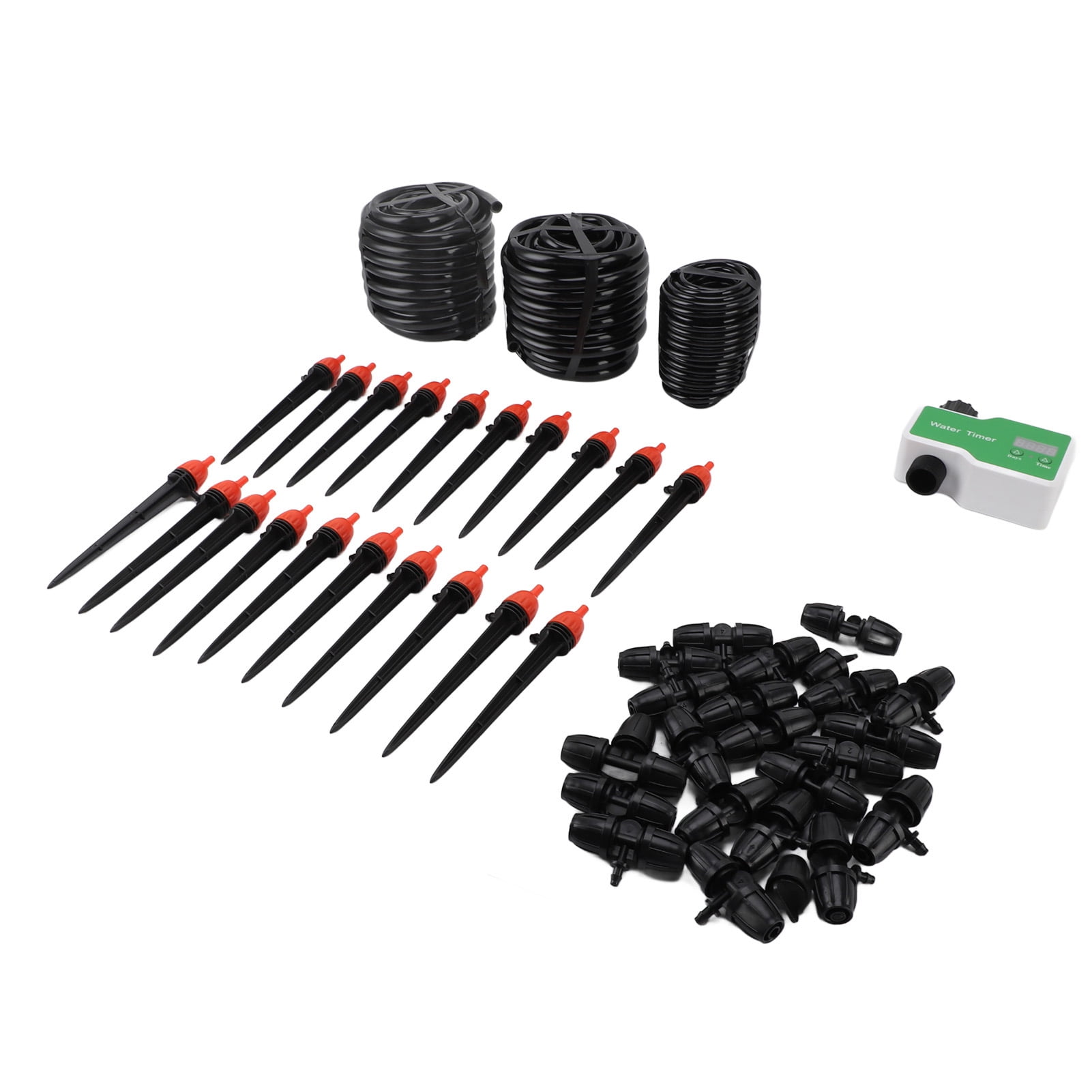 NFTIGB Drip Irrigation System Kit, Automatic Watering System with Water Timer for Greenhouse Garden Lawn Potted Plants, 69 Pieces (9.84 inches / 25 cm) - Make Gardening Easier
