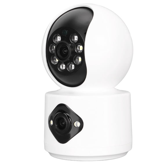 NFTIGB Dual Lens Security Camera 4MP HD WiFi Wireless Surveillance System Indoor Home Shop Warehouse Monitor with AI Tracking 2-Way Audio Night Vision (5.12 inches / 13 cm)