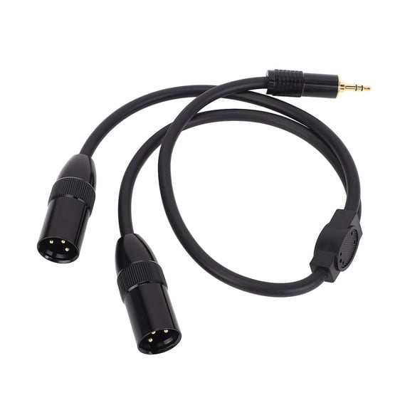 NFTIGB Dual XLR Male to 1/8in TRS Stereo Y Splitter Cable 1.64ft / 50cm for Portable Media Player Laptop Mixer Audio Video Adapter Wire Cord Accessory for Studio Recording Broadcasting[cite: 1]