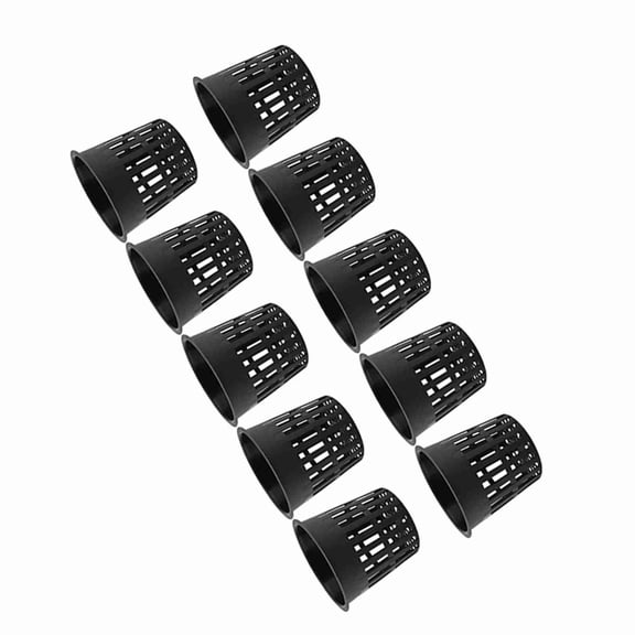 NFTIGB Durable Safe Plastic Hydroponic Basket Slotted Mesh Net Cup for Garden Balcony Planting, 4.25 inches / 10.8 cm Upper Diameter Heavy Duty Clone Bucket Pots (Black, 10 Pack)