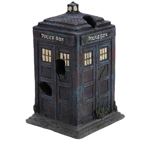 NFTIGB Durable Simulation Resin Sentry Box Fish Tank Aquarium Ornaments Decor Accessory, Realistic Street Guard Post Hideout Cave for Small Fish and Shrimp (7.48 inches / 19 cm), Safe & Non-Toxic