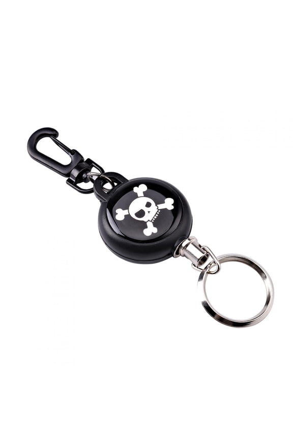 EDC 23.6 inches / 60 cm Steel Wire Rope Retractable Carabiner Survival Keychain Recoil Keyring
