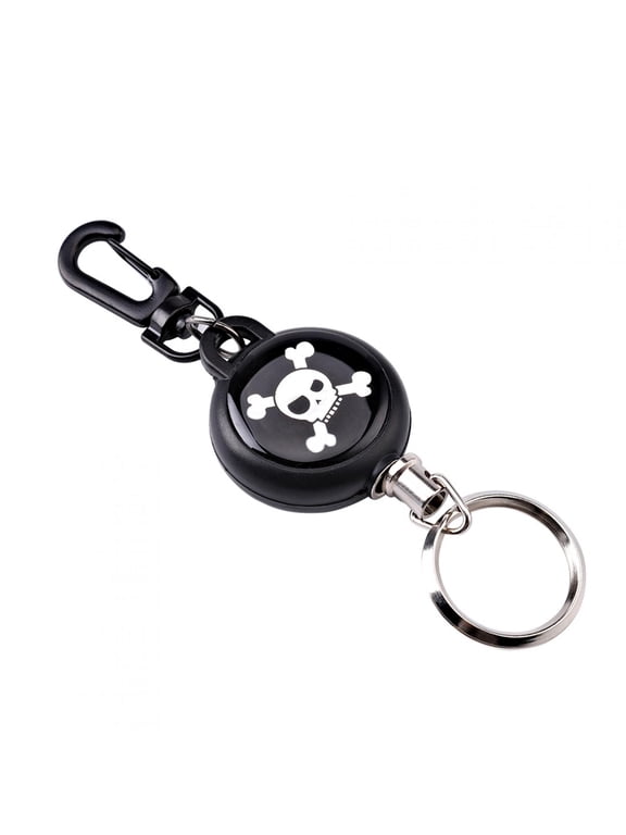 EDC 23.6 inches / 60 cm Steel Wire Rope Retractable Carabiner Survival Keychain Recoil Keyring