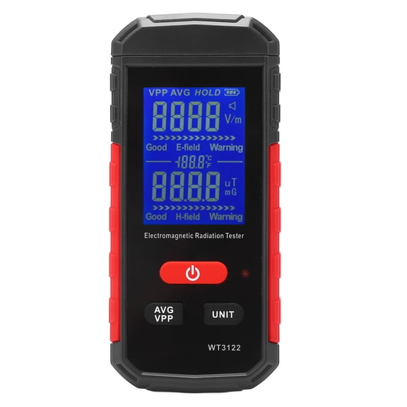 NFTIGB EMF Meter Radiation Detector Electromagnetic Field Radiation Tester V/m and T/mG Built-in Battery Dual Mode LCD Display