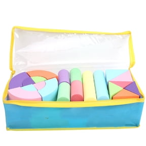 NFTIGB EVA Foam Building Blocks Set 52 Pieces Educational MultiColored Stacking Construction Toys for Kids Toddlers Size S Soft Brick (14.57 in / 37 cm)