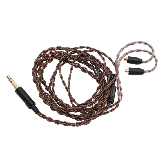 NFTIGB Earphone Cable 3.5MM to MMCX Woven Copper Upgrade Replacement Cord, 1.2m / 47.24 inches, Compatible with Shure SE535 UE900 TINHIFI T2 WESTONE ES10 W40 Audio Monitors, Black
