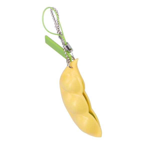 NFTIGB Edamame Squeeze Toy Keychain Pendant, Stress Relieve Decompression Toy Gift for Adult Kids, 3.54 Inches