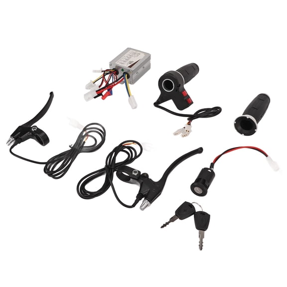 NFTIGB Electric Bike Controller Kit 24V 500W Brushed Motor Controller 3 Speed Throttle Grip Brake Lever Lock Tricycle (9.84 in / 25 cm)
