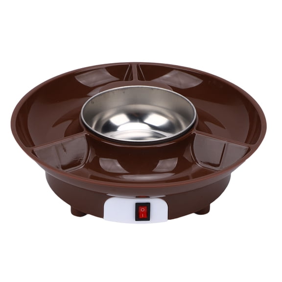 NFTIGB Electric Chocolate Melting Pot with Detachable 3 Section Serving Tray, Multi Purpose Fondue Maker Machine for Party, US Plug 110V (11.02 x 10.63 x 3.54 inches / 28.0 x 27.0 x 9.0 cm)