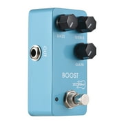 NFTIGB Electric Guitar Boost Effects Pedal BASS TREBLE GAIN 2-Band EQ Control DC 9V 6.35mm Input Output Interface Aluminum Alloy Effector True Bypass Light Blue Instrument Accessory