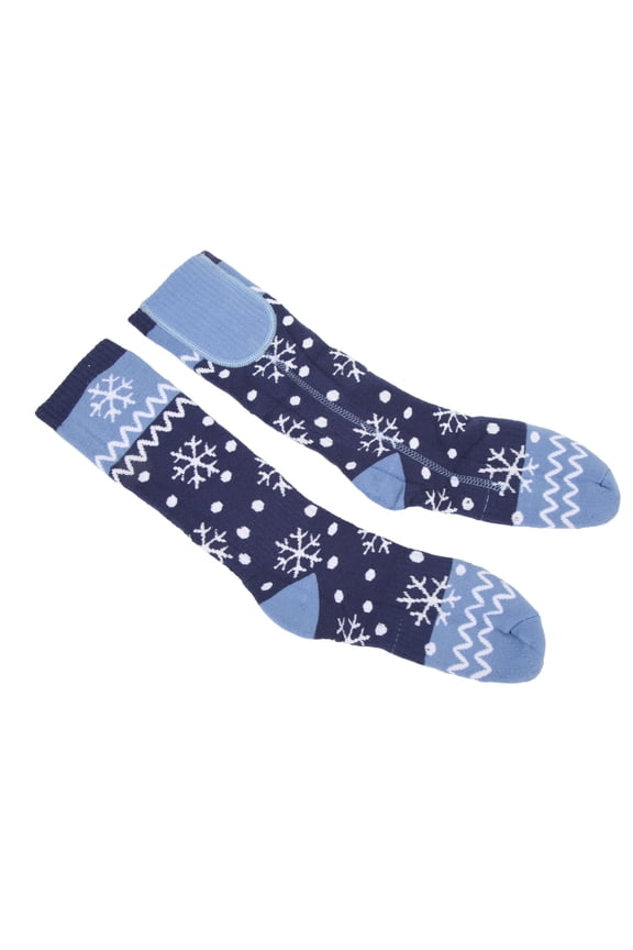 Electric Heated Socks Blue Three Speed Adjustment Good Elasticity Battery Powered Fast Heating Socks for Winter Outdoor Riding (10 inches / 25.4 cm)