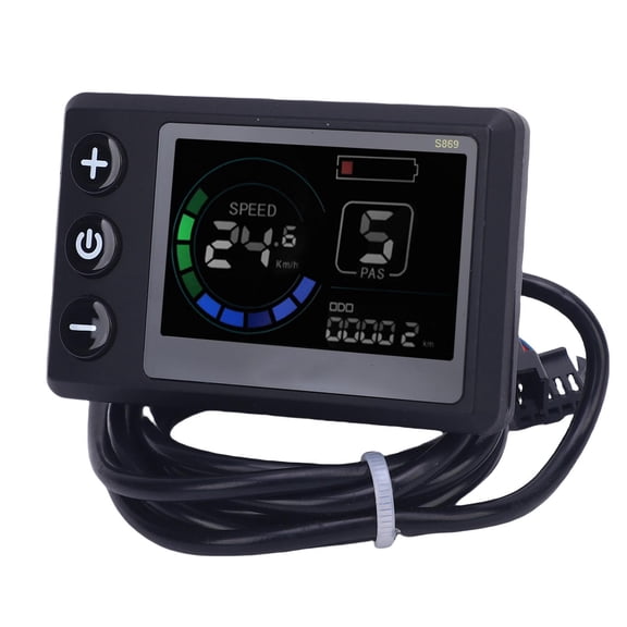 NFTIGB Electric LCD Display Meter S869 DC 24V 36V 48V Screen Control Panel with SM Plug for Bike Scooter, 3.15 inches / 80 mm