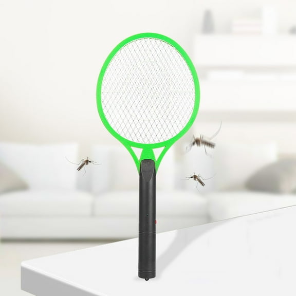 NFTIGB Electric Mosquito Swatter Bug Zapper Three Layer Mesh Handheld Electronic Fly Killer Home Insect Repeller Pest Control Racket for Indoor Outdoor Use, Green, 20.8 inches / 53 cm