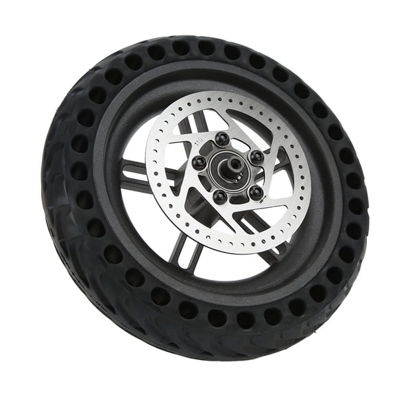 NFTIGB Electric Scooter Rear Wheel Assembly 8.5 Inch Solid Tire with Wheel Hub and 110mm Brake Disk Replacement Part Compatible with Xiaomi M365, 1S, LITE Models