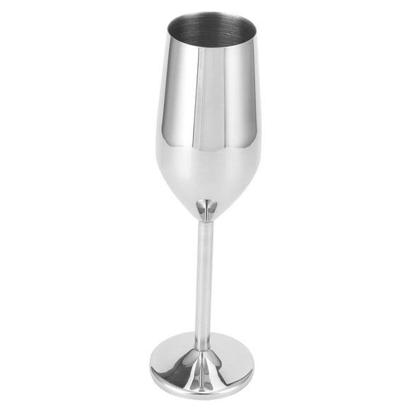 NFTIGB Elegant Stainless Steel Champagne Flute Goblet - Premium 200 ml / 6.8 oz Vacuum Plated Wine Glass for Upscale Parties, Banquets, and Picnics (Glossy Mirror Finish)