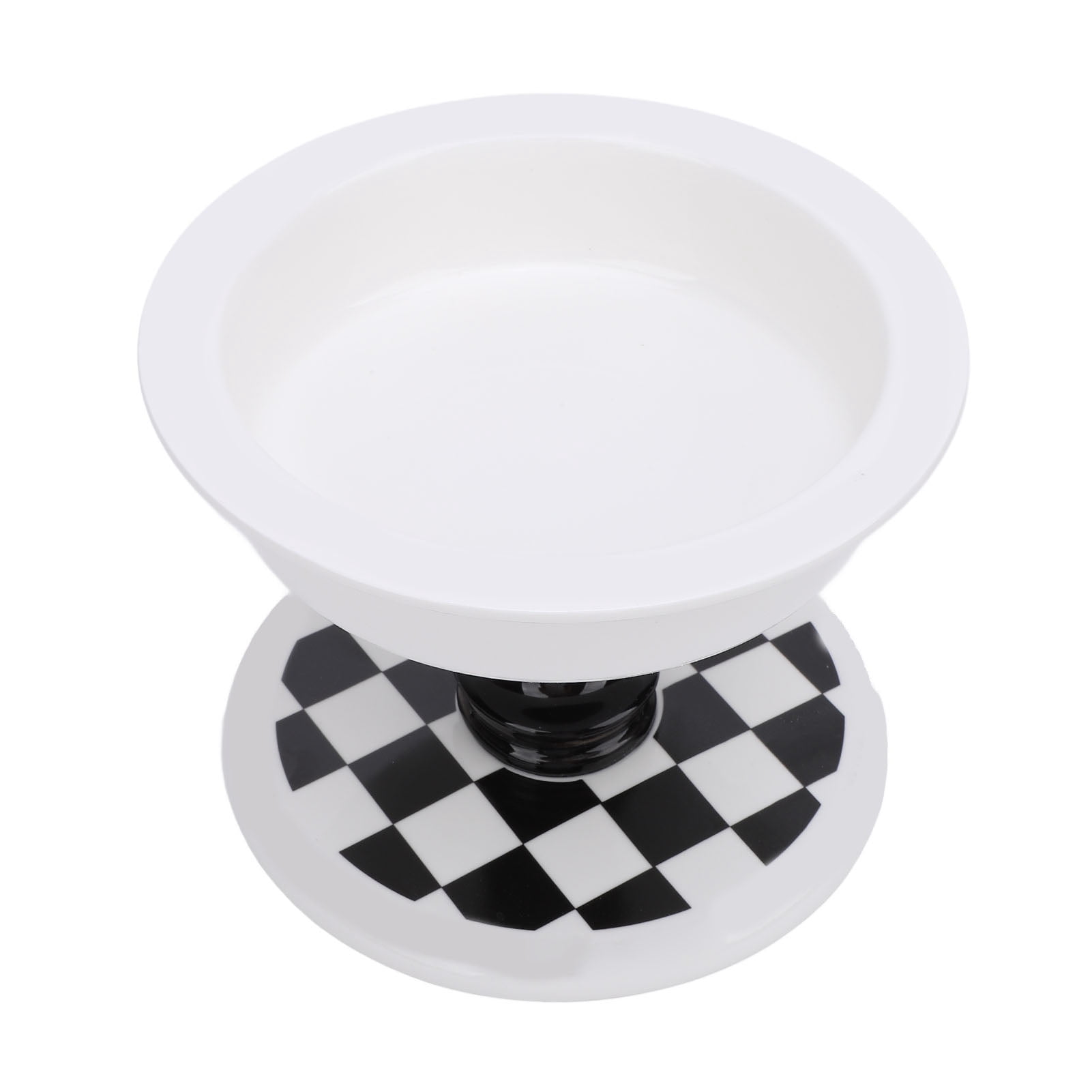 NFTIGB Elevated Ceramic Cat Bowl with Checkerboard Pattern, Anti-Tipping Raised Pet Food and Water Dish for Indoor Cats and Small Dogs, Neck Protection Feeding Station (6.69 inches / 17 cm)