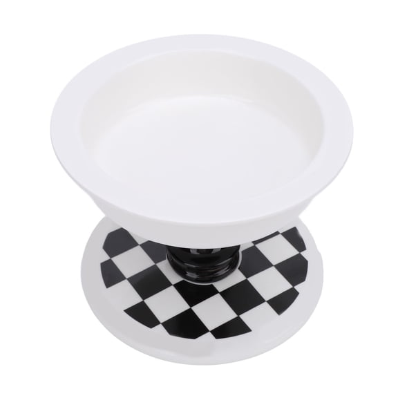 NFTIGB Elevated Ceramic Cat Bowl with Checkerboard Pattern, Anti-Tipping Raised Pet Food and Water Dish for Indoor Cats and Small Dogs, Neck Protection Feeding Station (6.69 inches / 17 cm)
