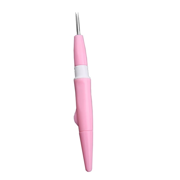 NFTIGB Embroidery Felting Needle Punch Pen with 3 Fine Needles Set Tool for DIY Craft, Crafting Stitching Needlework Essential Accessory, 6.1 inches / 15.5 cm, Perfect Gift for Craft Lovers (Pink)