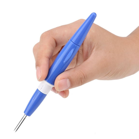 NFTIGB Embroidery Felting Needle Punch Pen with 3 Fine Needles Set Tool for DIY Craft, Crafting Stitching Needlework Essential Accessory, 6.1 inches / 15.5 cm, Perfect Gift for Craft Lovers (Blue)