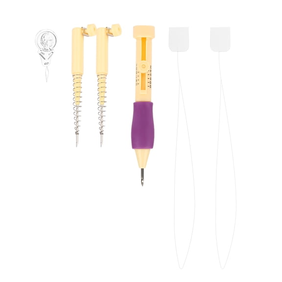 NFTIGB Embroidery Felting Needle Punch Pen Set with Spring Needles and Threaders DIY Craft Tool for Sewing Stitching Applique 5.1 inches / 13 cm Comfortable Grip