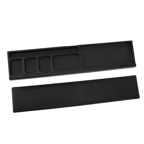 NFTIGB Ergonomic Keyboard Wrist Rest Pad Soft Prevent Slip Desk Support with Partition Storage Case for Office and Home Comfort Black 17 inches / 43.1 cm