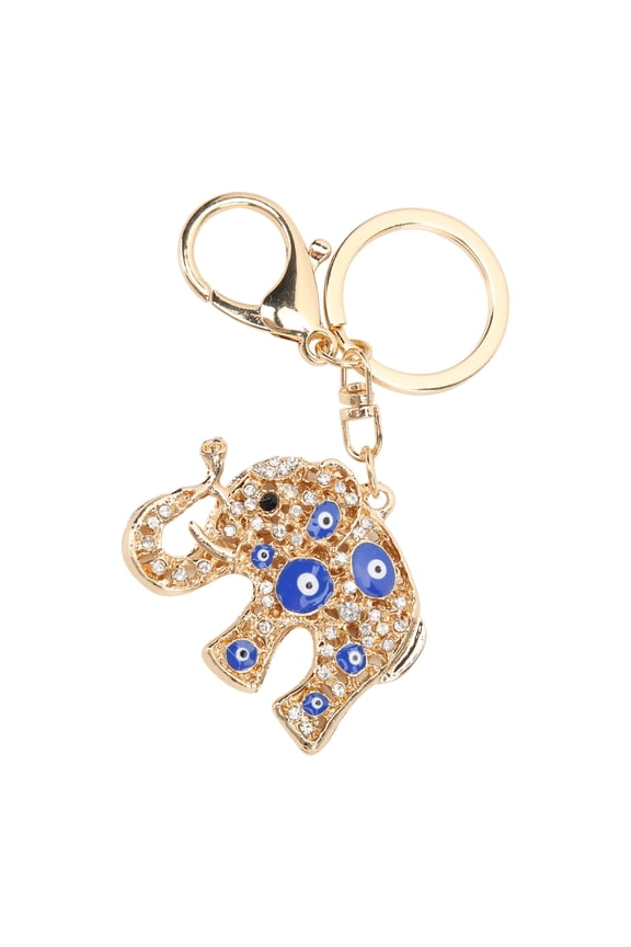 Evil Eye Keychain Durable Protection Charm Good Luck Blue Elephant Keychain for Handbag Hooks Home Decoration Car Keys Backpack Pendant Accessories